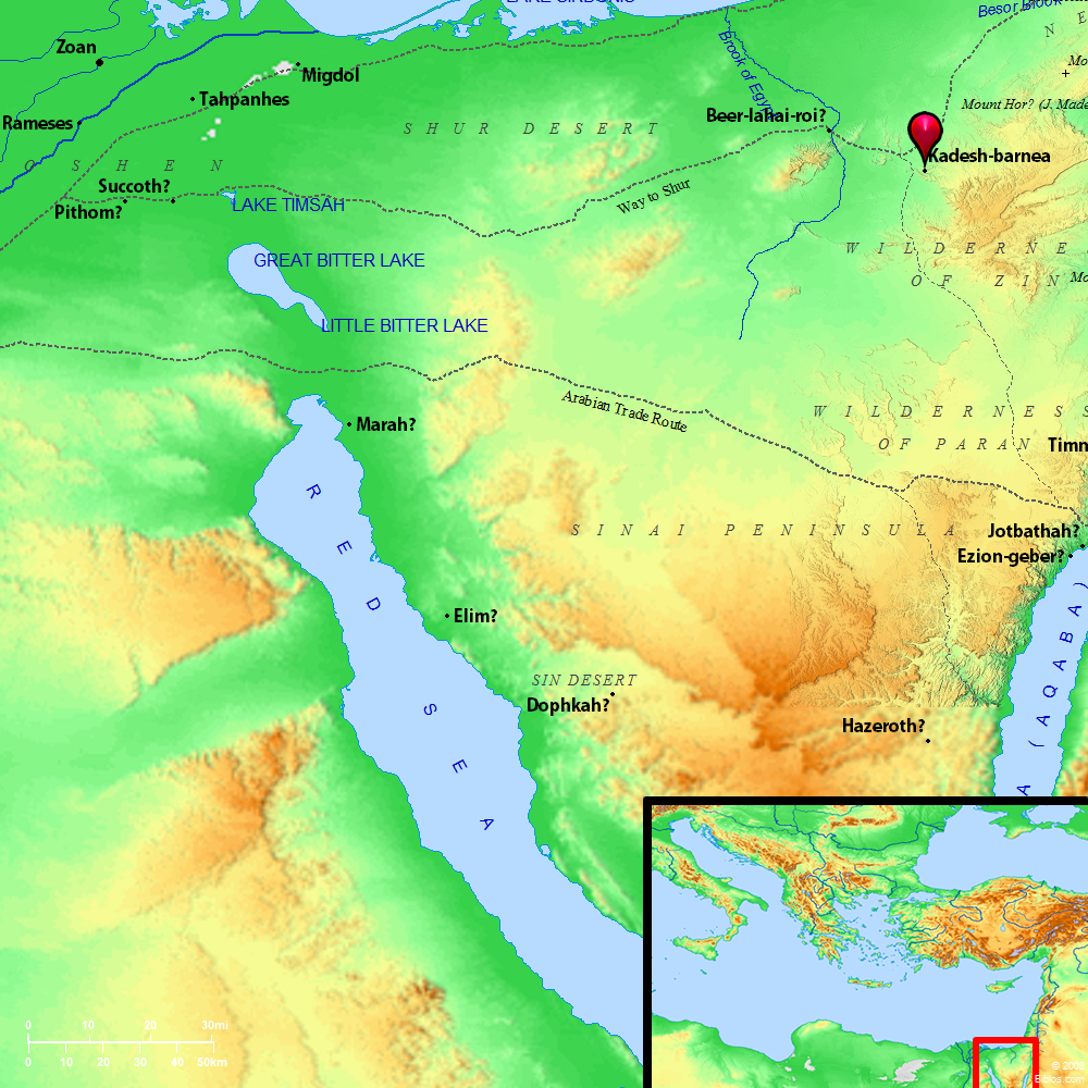 Bible Map Kadesh Barnea