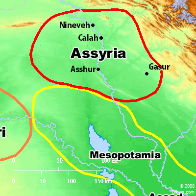 Map Of Assyria And Israel   Assyria 