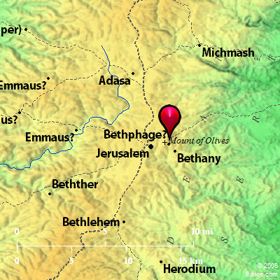 bethphage bible map maps bethany times martha israel where bethlehem biblical bibleatlas area sunday emmaus surrounding