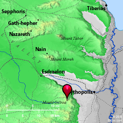 Bible Map: Mount Gilead (Mount Gilboa)