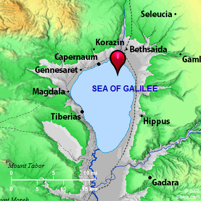 Map Of Ancient Galilee Bible Map: Sea Of Galilee