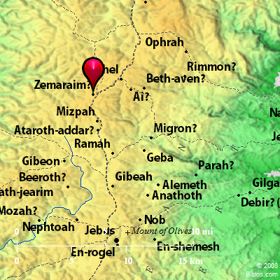 Bible Map Mount Zemaraim Zemaraim   Zemaraim 