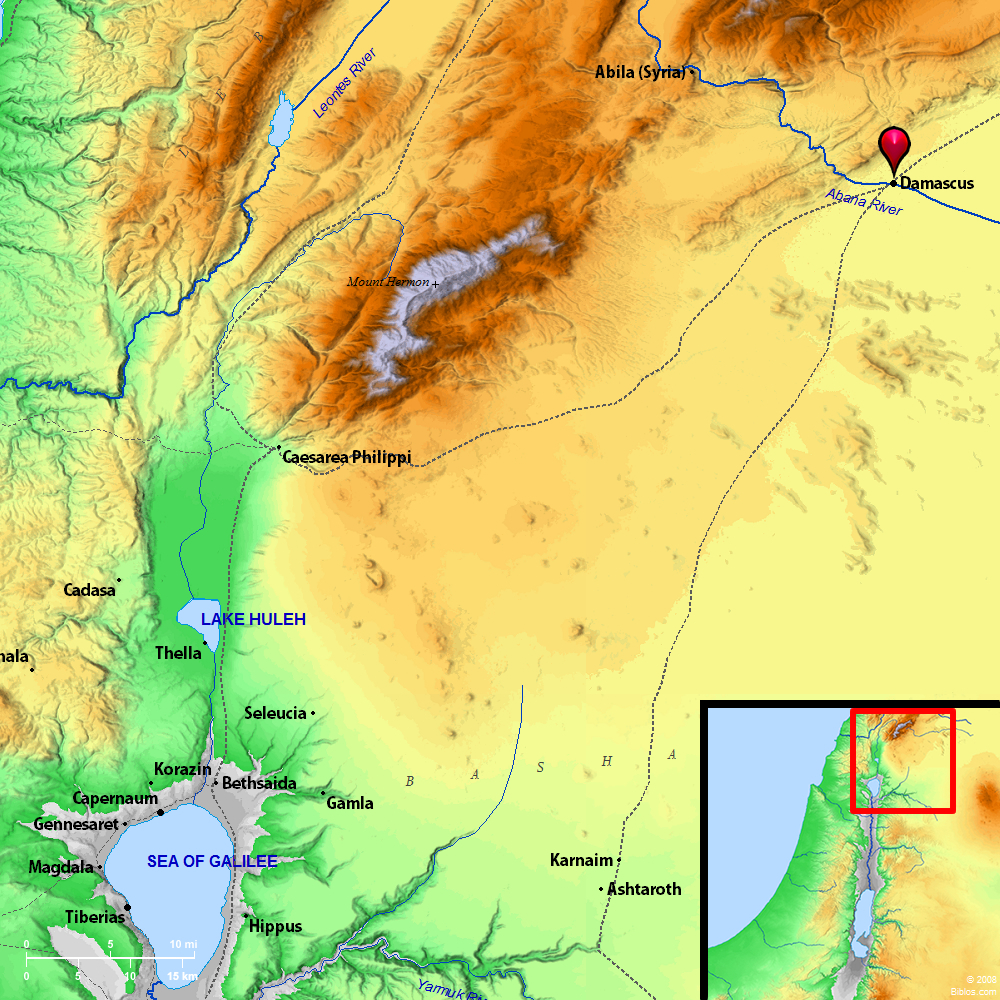map of tours jerusalem and damascus