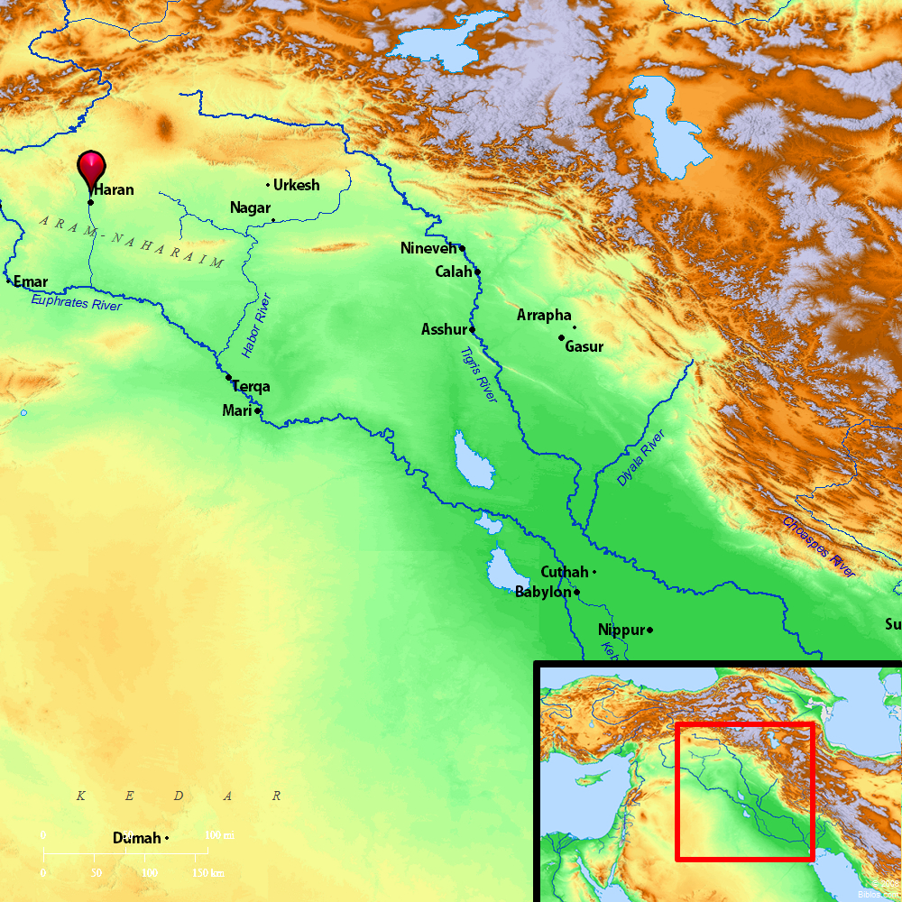 Bible Map Paddan aram  Haran 