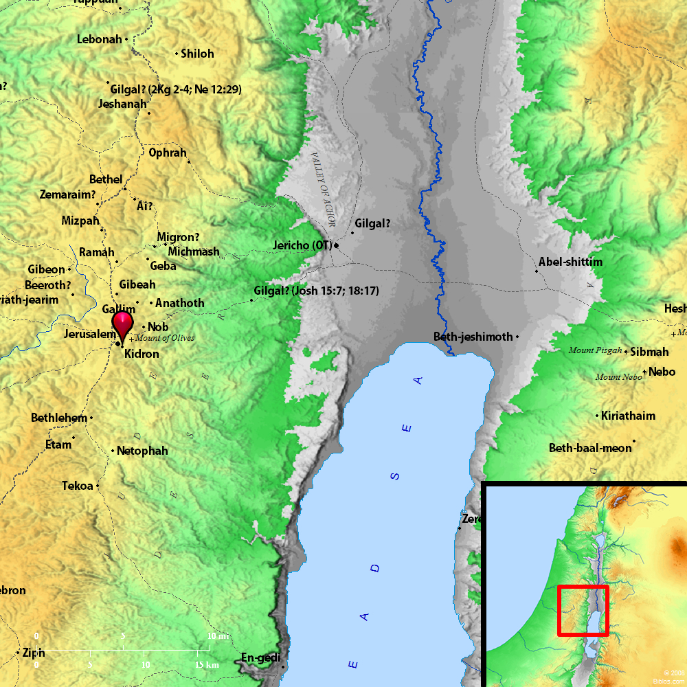 Bible Map: Valley of Jehoshaphat (Kidron)