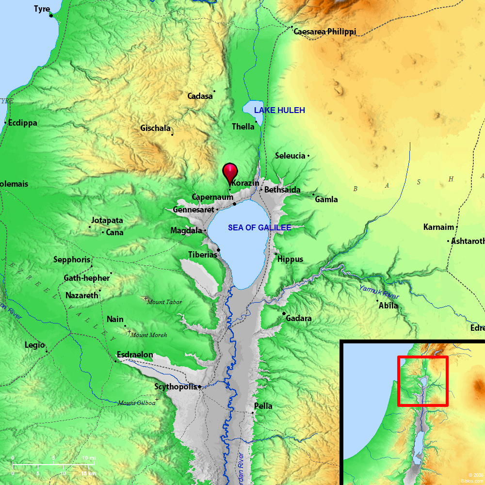 Bible Map Chorazin Korazin 