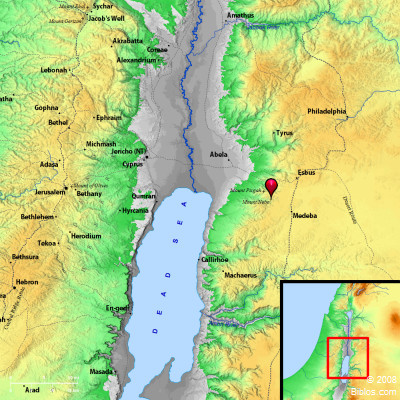 Bible Map: Abarim (Mount Nebo)